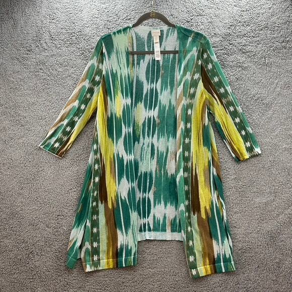Chico's Size 2 Kimono Lightweight Breezy Long Sleeves Open Front Casual Coverup - Picture 1 of 9